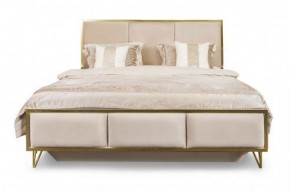 Кровать Lara 1600 с мягким изголовьем + основание (белый глянец) в Кунгуре - kungur.mebel-74.com | фото