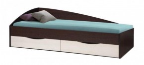 Кровать одинарная "Фея - 3" асимметричная 2000х900 (венге / вудлайн кремовый) в Кунгуре - kungur.mebel-74.com | фото