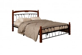 Кровать "Муза 1" КМД10  Черная (1400*2000) (ножки-махагон) с коваными изделиями в Кунгуре - kungur.mebel-74.com | фото