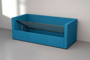 Кровать с ПМ (арт.030) (с/м 900*2000мм) (б/матр), ткань синяя в Кунгуре - kungur.mebel-74.com | фото