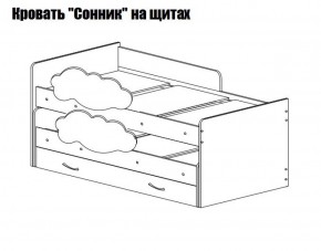 Кровать выкатная Соник на щитах (800*1600) с бортиком + ящик в Кунгуре - kungur.mebel-74.com | фото