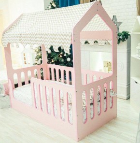 Кровать-домик без ящика 800*1600 (Розовый) в Кунгуре - kungur.mebel-74.com | фото