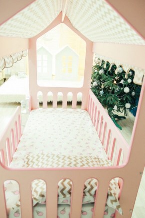 Кровать-домик без ящика 800*1600 (Розовый) в Кунгуре - kungur.mebel-74.com | фото