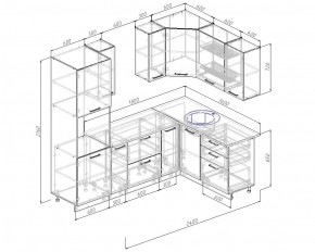 Кухонный гарнитур угловой Гарда 2400х1600 (Стол. 38мм) в Кунгуре - kungur.mebel-74.com | фото