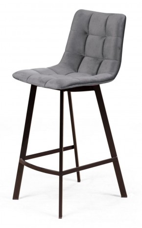 Полубарный стул CHILLI-QB SQUARE светло-серый #26, велюр / черный каркас (H=66cm) М-City в Кунгуре - kungur.mebel-74.com | фото
