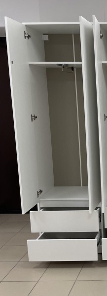Шкаф 2-ств. с 2 ящиками и вешалкой "Бьянко" в Кунгуре - kungur.mebel-74.com | фото