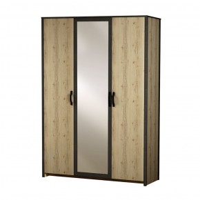 Шкаф 3-дверный с зеркалом №885 Гранж в Кунгуре - kungur.mebel-74.com | фото