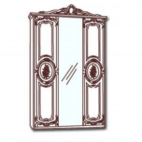 Шкаф 3-х дверный с зеркалами (01.143) Роза (могано) в Кунгуре - kungur.mebel-74.com | фото