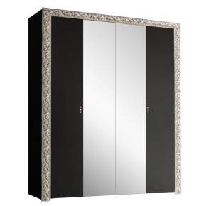 Шкаф 4-х дв. (с зеркалами)  Premium черная/серебро (ТФШ1/4(П) в Кунгуре - kungur.mebel-74.com | фото
