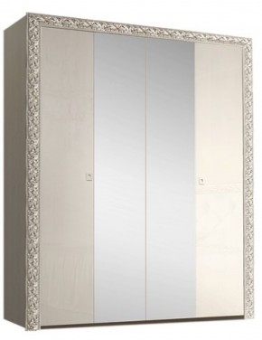 Шкаф 4-х дв. (с зеркалами) Premium слоновая кость/серебро (ТФШ1/4(П) в Кунгуре - kungur.mebel-74.com | фото
