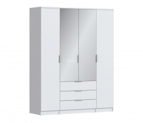 Шкаф 4х дверный с зеркалами Николь СБ-2595/1 (Белый) в Кунгуре - kungur.mebel-74.com | фото