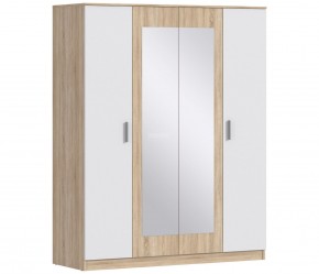 Шкаф 4х дверный с зеркалами Уют СБ-2750/1 (Дуб Сонома/Белый) в Кунгуре - kungur.mebel-74.com | фото