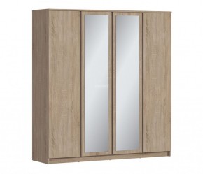 Шкаф 4х дверный с зеркалами Веста СБ-3082 (Дуб Сонома) в Кунгуре - kungur.mebel-74.com | фото