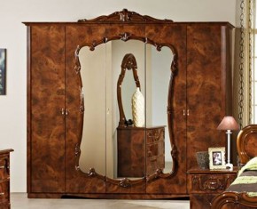 Шкаф 5-и дверный с зеркалами (20.145) Тициана (орех) в Кунгуре - kungur.mebel-74.com | фото