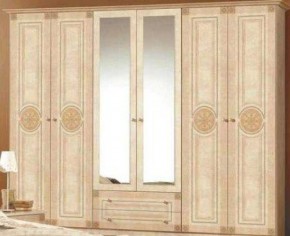 Шкаф 6-и дверный с зеркалами (02.146) Рома (беж) в Кунгуре - kungur.mebel-74.com | фото