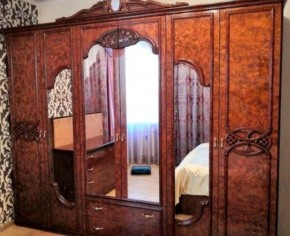 Шкаф 6-и дверный с зеркалами (03.146) Ольга (орех) в Кунгуре - kungur.mebel-74.com | фото
