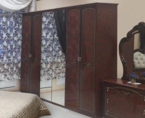 Шкаф 6-ти дверный с зеркалами (08.246) Ирина (орех) в Кунгуре - kungur.mebel-74.com | фото