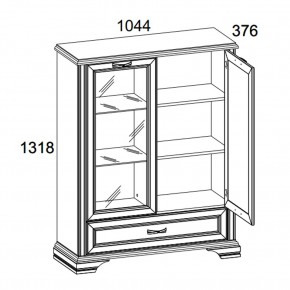 Шкаф с витриной 1V1D1SL, MONAKO, цвет Сосна винтаж/дуб анкона в Кунгуре - kungur.mebel-74.com | фото