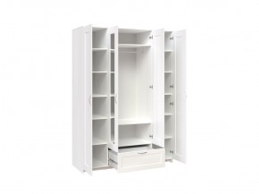 Шкаф СИРИУС четырёхдверный белый с одним выдвижным ящиком и двумя зеркалами в Кунгуре - kungur.mebel-74.com | фото