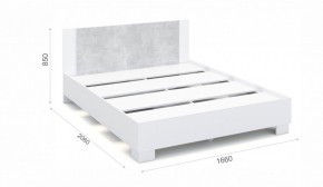 Спальня Аврора Кровать 160 со встроенным основанием под матрас Белый/Ателье светлый в Кунгуре - kungur.mebel-74.com | фото