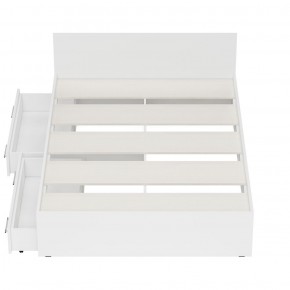 Стандарт Кровать с ящиками 1400, цвет белый, ШхГхВ 143,5х203,5х70 см., сп.м. 1400х2000 мм., без матраса, основание есть в Кунгуре - kungur.mebel-74.com | фото