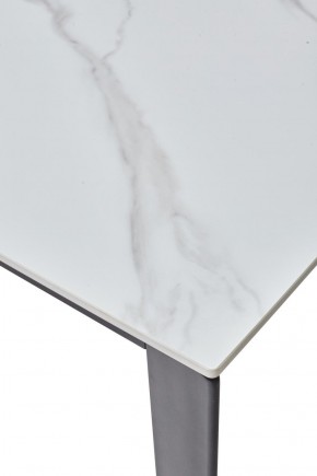 Стол CORNER 120 MATT WHITE MARBLE SOLID CERAMIC / BLACK, ®DISAUR в Кунгуре - kungur.mebel-74.com | фото