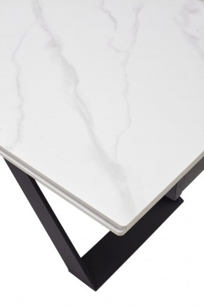 Стол LIVORNO 180 MATT WHITE MARBLE SOLID CERAMIC / BLACK, ®DISAUR в Кунгуре - kungur.mebel-74.com | фото