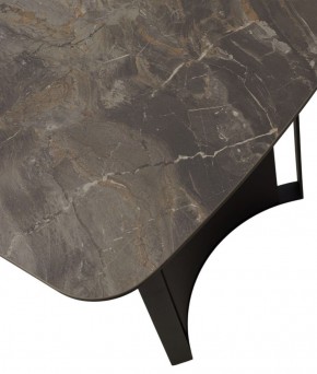 Стол RASMUS 160 KL-80 Серый мрамор, итальянская керамика / черный каркас, ®DISAUR в Кунгуре - kungur.mebel-74.com | фото