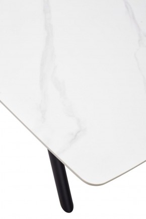 Стол RIVOLI 140 MATT WHITE MARBLE SOLID CERAMIC / BLACK, ®DISAUR в Кунгуре - kungur.mebel-74.com | фото