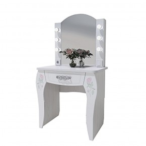 Стол туалетный Розалия №12 + ПОДСВЕТКА (лиственница белая, омела) в Кунгуре - kungur.mebel-74.com | фото